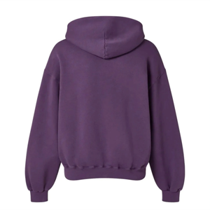 Sweat-shirt à capuche unisexe surdimensionné en polaire violet, coupe classique, couleur unie, décontracté, pour l'automne - Product Image 2