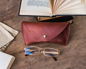 Soft Genuine Leather Glasses Cover Luxury Cowhide Spectacles Pouch Slim Handmade Travel <b>Sunglasses</b> Case Bag LGC-0166 - Product Image 5