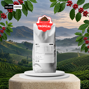 Café de Leche Tropical Milano Vietnam al por Mayor, Excelsa Tostado Intenso, Paquete de 1kg, Nota Amarga, Dulce, Dak Lak - Product Image 1