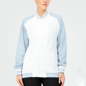 Chaqueta Varsity para Mujer, Chaqueta de Béisbol de Lujo, Tela de Forro Polar Suave, Cuello Acanalado, Corte Cómodo y Relajado, Ropa Urbana Privada - Product Image 4