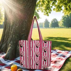 Handmade Quilted Cotton Lady Tote <b>Bag</b> Zipper Pink <b>Peacock</b> Pattern Lightweight Durable Spacious Eco Friendly Shopping Travel <b>Bag</b> - Product Image 3