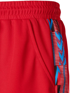 Ensemble t-shirt à manches courtes et short pour homme, imprimé géométrique rouge, avec short assorti, col rond, séchage rapide, tenue sportive d'été - Product Image 5