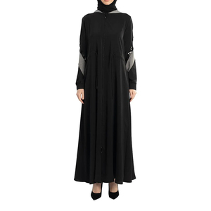 Direct Wholesale Simple and Plain Black Islamic Clothing <b>for</b> Women New Design Modest Abaya <b>Dress</b> Custom Direct Sales - Product Image 1