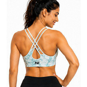 OEM seamless sports bra Scoop neck racerback Zip front medium support Breathable fitness workout wear Nofyan Ind 2026 - Product Image 5