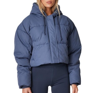 Vestes matelassées courtes pour femmes en tissu uni, haute qualité, polyester et nylon, design personnalisable, nouvelle collection en gros - Product Image 5