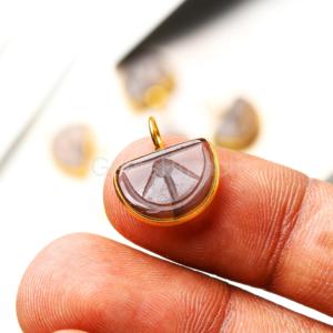 AAA Smoky Quartz Orange Fruit Carved Gemstone <b>Charm</b> Pendant Sterling <b>Silver</b> Gold Vermeil Jewelry Natural Healing Crystal Pendant - Product Image 4