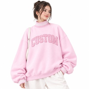 Women’s Loose Pullover Sweatshirt Oversized <b>Mock</b> <b>Neck</b> Design Long Sleeve Casual <b>Top</b> Relaxed Comfortable Fit - Product Image 3