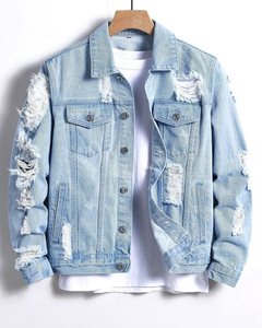 Unisex Coated <b>Canvas</b> Denim Jacket Stand Collar Solid Color Casual Regular Fit 100% Cotton Zipper Closure Winter Style Breathable - Product Image 1