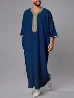 Abaya musulmane décontractée confortable à manches longues perlées, brodée, respirante, extensible dans quatre sens, légère, longueur cheville, infroissable