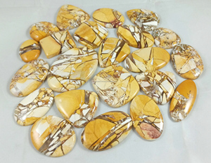 Radha Arts High Natural Brecciated Mookaite Jasper Cabochon Necklace Energy Healing Oval Pear Crystal Smooth Loose Gemstones - Product Image 5