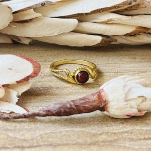 Trendy High Demand Garnet <b>Ring</b> Twisted Pattern Brass <b>Ring</b> 18k Gold Plated <b>Statement</b> <b>Ring</b> Modern Design Wholesale <b>Ring</b> For Women - Product Image 3