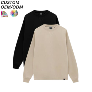 Sweat-shirt à col rond pour homme, 100% coton/polyester/spandex, finition lavée, couleur unie, coupe classique, logo personnalisé OEM/ODM - Product Image 5