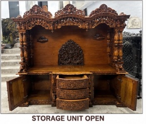 Large Size Designer <b>Mandir</b> for Hindu Pooja Room Traditional Wooden Temple for Home Large Teak Wood Temple for Home Sale - Product Image 3