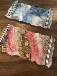 Indian Manufactured <b>Epoxy</b> Resin Serving Tray Elegant Handmade Home Decor for Coffee <b>Table</b> Vanity Available for Wholesale - Product Image 5