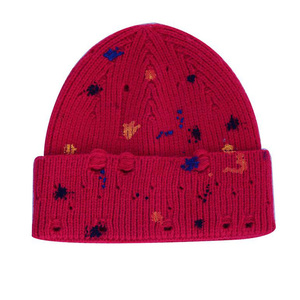 Wholesale Distressed Beanie Caps Custom Logo New Style Winter Wear Beanie Hats made of 100% Acrylic\Wool Distressed Beanie Caps - Product Image 2