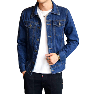 Chaqueta de Mezclilla Oscura para Hombre, Cuello Camisero, Corte Regular, Chaqueta de Algodón, Ahora Disponible para la Venta - Product Image 4