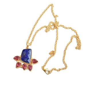 Collier minimaliste plaqué or avec pendentif fait main, bijoux de mode pour femmes, vente en gros pour l'exportation - Product Image 3