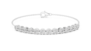 Conjunto de Pulsera con Diamantes Cultivados en Laboratorio a Precios Accesibles, Chapado en Rodio, Oro Blanco Sólido de 18 Quilates, para Uso Diario/Oficina, Boda, Compromiso, Mujer - Product Image 4
