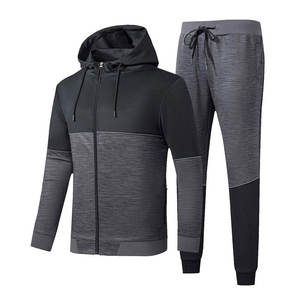 Premium Tracksuit Custom Full <b>Zip</b> <b>Hooded</b> Jogger Tracksuit Heather Colorblock Sportswear Set Athletic Training Tracksuits Manufac - Product Image 1