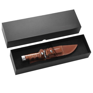 Cuchillos de hoja fija multiusos con mango de madera para bricolaje al por mayor - Herramientas de exterior de acero inoxidable de Damasco de alta resistencia personalizables OEM - Product Image 3