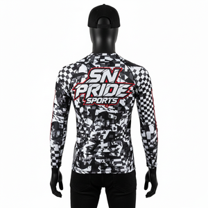 Rashguard à manches longues de compression à séchage rapide, imprimé par sublimation avec logo personnalisé, haute qualité, prix bas - Product Image 4
