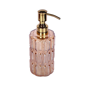 Dispensador de Jabón Líquido Redondo de Vidrio de Lujo Moderno con Bomba Dorada para Accesorios de Baño - Product Image 6