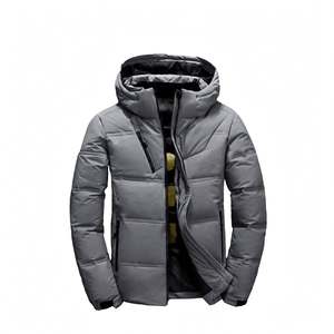 Chaqueta de Plumón con Capucha para Hombre, Abrigo Acolchado de Invierno con Cremallera, Ajuste Regular, Cortavientos, Ropa Exterior Informal, Chaqueta de Invierno Acolchada con Capucha - Product Image 2