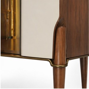 Modern Luxury Wood <b>Bar</b> Cabinet with Panel Design Customizable PU Paint Finish Eco-Friendly Durable Compartments - Product Image 3