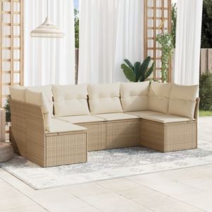 Conjunto de Sofás de Jardín de Ratán Sintético Beige, Acero con Recubrimiento en Polvo, Poliéster, Colección de Muebles Duraderos para Exteriores - Product Image 1
