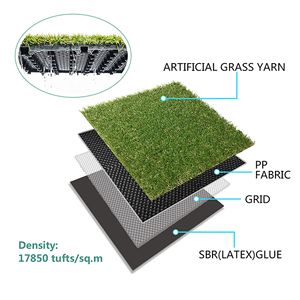 8 pz 12 \ "Lx12 \" W piastrelle quadrate in erba artificiale realistiche ad incastro sintetico di spessore per giardino prato all'aperto - Product Image 3
