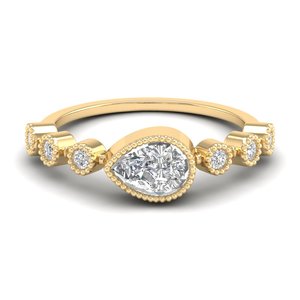 Bague de fiançailles REYES, nouvelle arrivée, or massif 14 carats, coupe poire, moissanite 0,89 carat, pour femme, cadeau de mariage luxueux, bijoux fins - Product Image 1