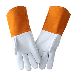 Guantes de soldadura de cuero vacuno de nuevo diseño, resistentes al calor y al fuego, personalizados para hombres y mujeres, guantes de seguridad industrial. - Product Image 2