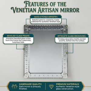 Elegante Espejo de Pared Estilo Barroco Veneciano | Espejo Decorativo de Vidrio de Estilo Antiguo de Lujo para Sala de Estar, Dormitorio y Decoración de Interiores de Hotel - Product Image 4