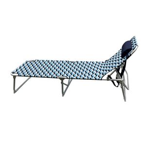 Sedia Sdraio da Spiaggia Oversize con Zaino in Tessuto Blu Ondulato - Product Image 2