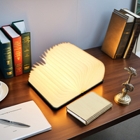 Lampe de lecture LED pliable en forme de livre, rechargeable, portable, à piles, design original