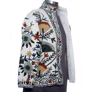 Handmade Suzani TNT Cotton <b>Quilted</b> Regular <b>Jacket</b> Embroidered Floral Winter/Spring/Autumn Travel Festival Style Outerwear - Product Image 4