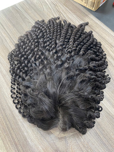 Peluca corta rizada Zenohair de 12 pulgadas al por mayor, cabello Remy vietnamita, onda profunda, encaje frontal, doble trama a máquina, sin pegamento, pelucas bob 2026 - Product Image 4