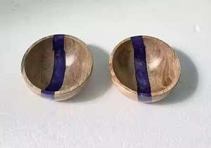 Tazón de Resina y Madera de Acacia Natural Pulida, Diseño Moderno, Artesanía en Madera, Ecológico, Sin Recubrimiento, para Servir Alimentos, Tazón para Bodas - Product Image 6