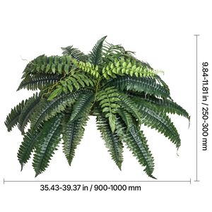 2 Pezzi Grandi Felci Artificiali Boston Pendenti, Diametro Naturale 35-39 Pollici, Pianta Finta per Decorazione Murale - Product Image 6