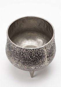 Metal Embossed Modern Texture Bowl Shape Black Color Nickel Plated Eco-Friendly Aluminium Tabletop Flower <b>Vase</b> <b>Unique</b> Style - Product Image 2