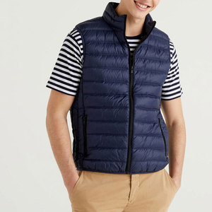 Veste matelassée sans manches bleue pour homme Econex Sports, fermeture éclair, coupe-vent, vêtements d'hiver décontractés, rembourrage en polyester, à capuche - Product Image 2