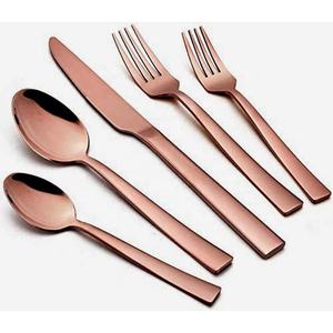 Wholesale Rose Gold Matte Polished With Thick Rectangular Handle Handmade Best Selling Stainless Steel <b>Knife</b> <b>Fork</b> Spoon - Product Image 1