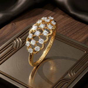 Bague en or jaune pour femme avec diamant taille brillant rond, style classique, bijoux de fiançailles, 10K 14K 18K, argent 925 & 935 - Product Image 2