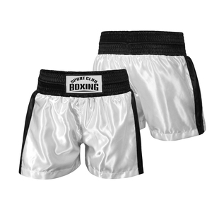 Latest Design Boxing <b>Shorts</b> <b>White</b> And Black Combination Lightweight Boxing <b>Shorts</b> With Customize Logo - Product Image 1
