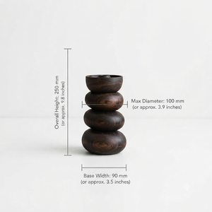 Ce brûleur d'encens en bois présente un design de galets empilés avec un plateau supérieur pour un look zen et moderne, idéal pour la fragrance d'intérieur. - Product Image 3