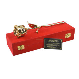 Rosa Real chapada en oro de 24k con caja roja de lujo, múltiples cajas de lujo, diseño de embalaje, el mejor para regalo de San Valentín, Rosa Natural - Product Image 1