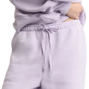 Women Light Lavender Wide Leg Fleece Sweatpants Elastic Waist Loose Fit Casual Soft <b>Winter</b> Lounge <b>Trousers</b> - Product Image 5