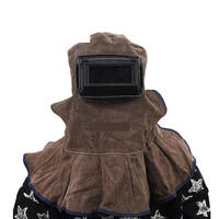 Casco de soldadura de cuero, gorro de seguridad industrial de cuero vacuno, protección para la cabeza estilo chaqueta para soldadores