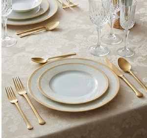 Juego de cubiertos dorados con mango elegante, aptos para lavavajillas, para bodas, cuchara, cuchillo, tenedor - Product Image 6