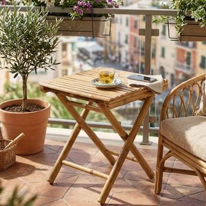 Vietnam Bamboo <b>Folding</b> <b>Table</b> Outdoor Patio Balcony <b>Table</b> Small Tea <b>Table</b> Portable Eco Friendly Bamboo Furniture Manufacturer - Product Image 2